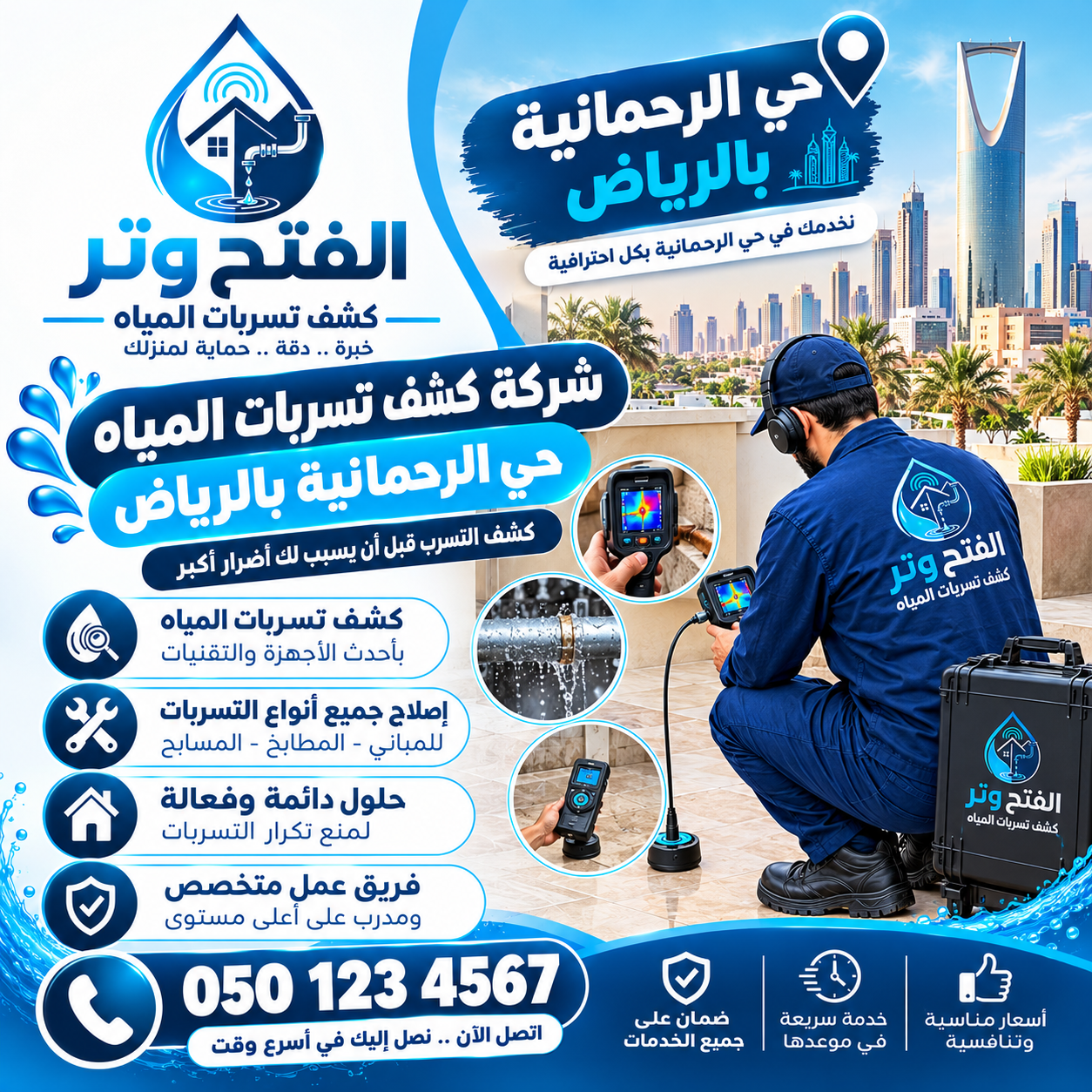 شركة كشف تسربات المياه حي الرحمانية بالرياض