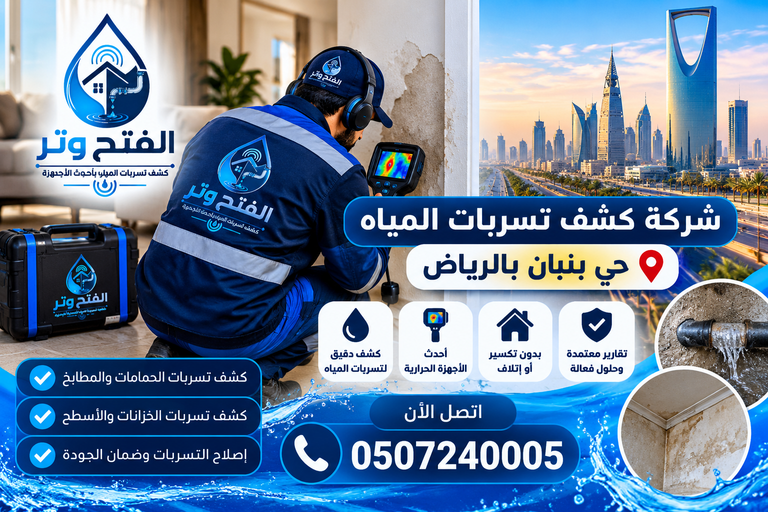 شركة كشف تسربات المياه حي بنبان بارياض