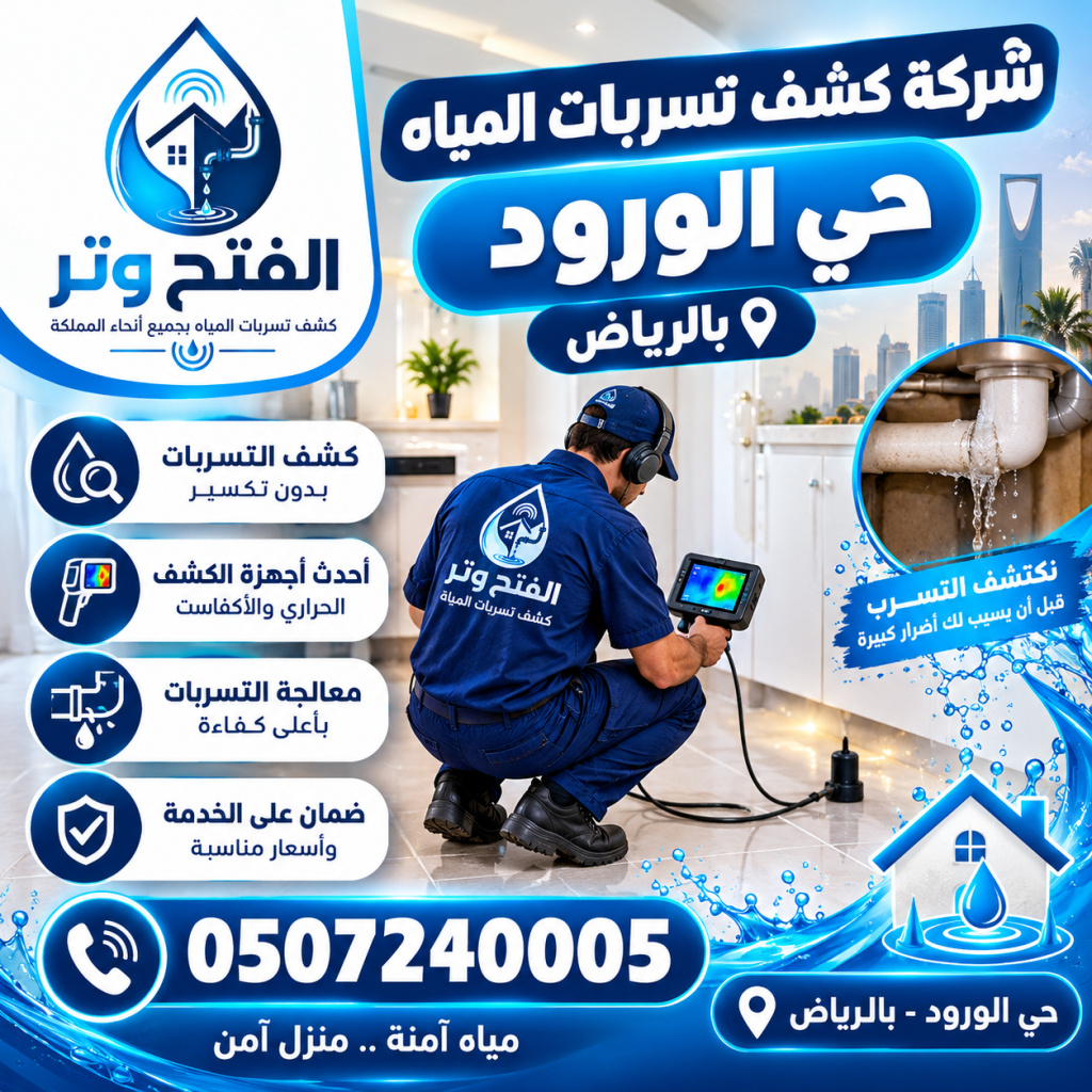شركة كشف تسربات المياه حي الورود بالرياض