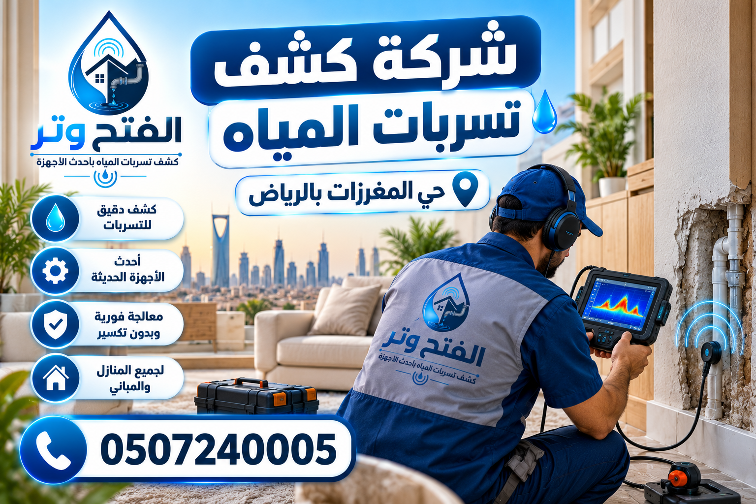 شركة كشف تسربات المياه حي المغرزات بالرياض
