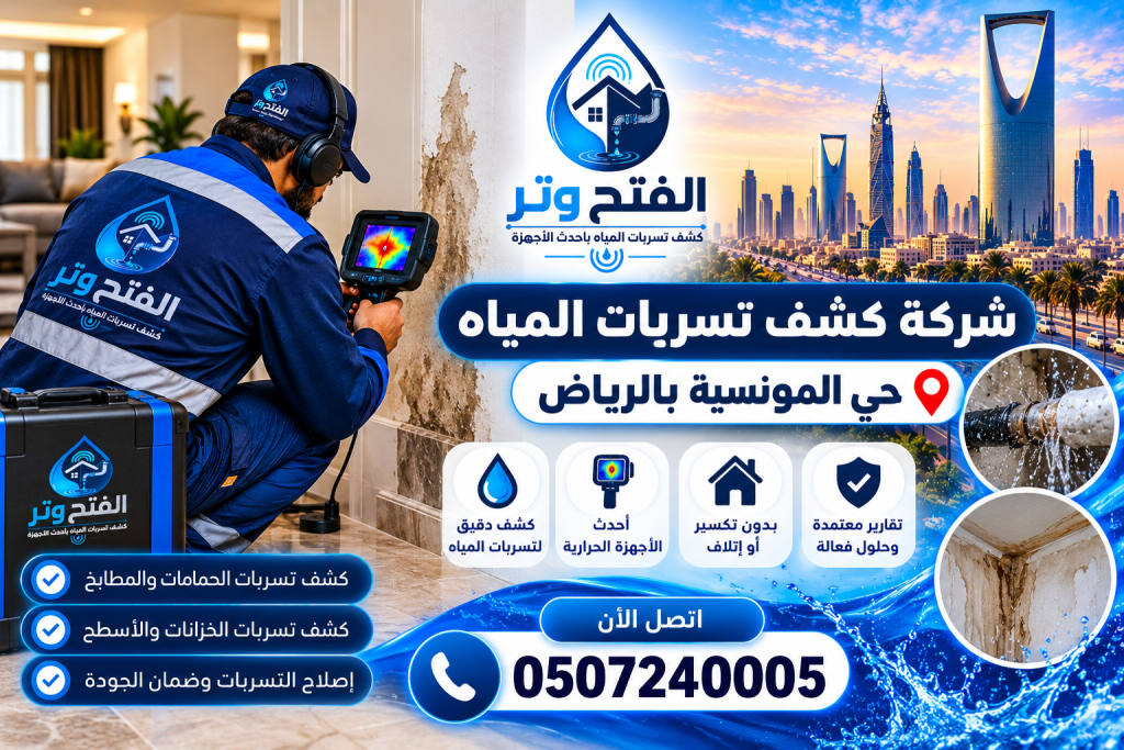 شركة كشف تسربات المياه حي المونسية بالرياض