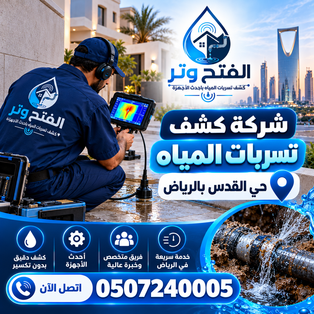 شركة كشف تسربات المياه حي القدس بالرياض