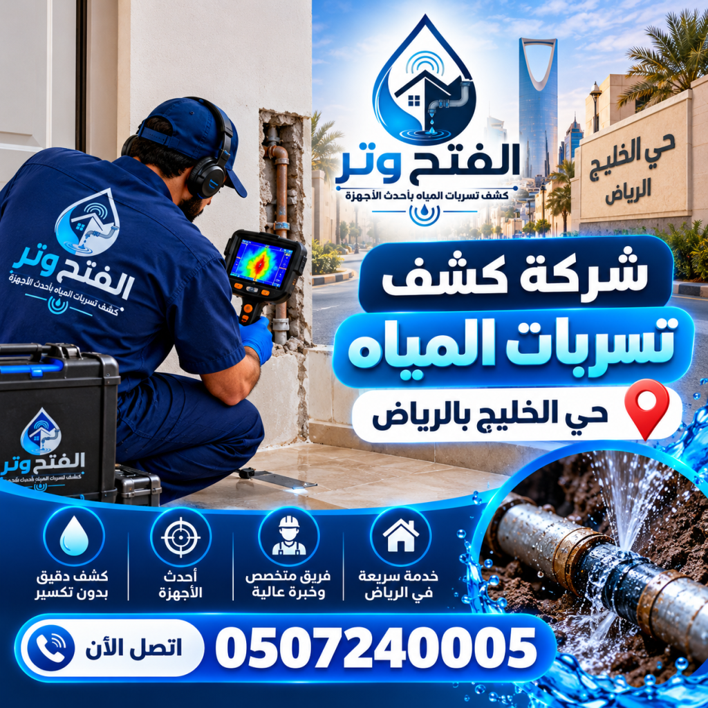 شركة كشف تسربات المياه حي الخليج بالرياض