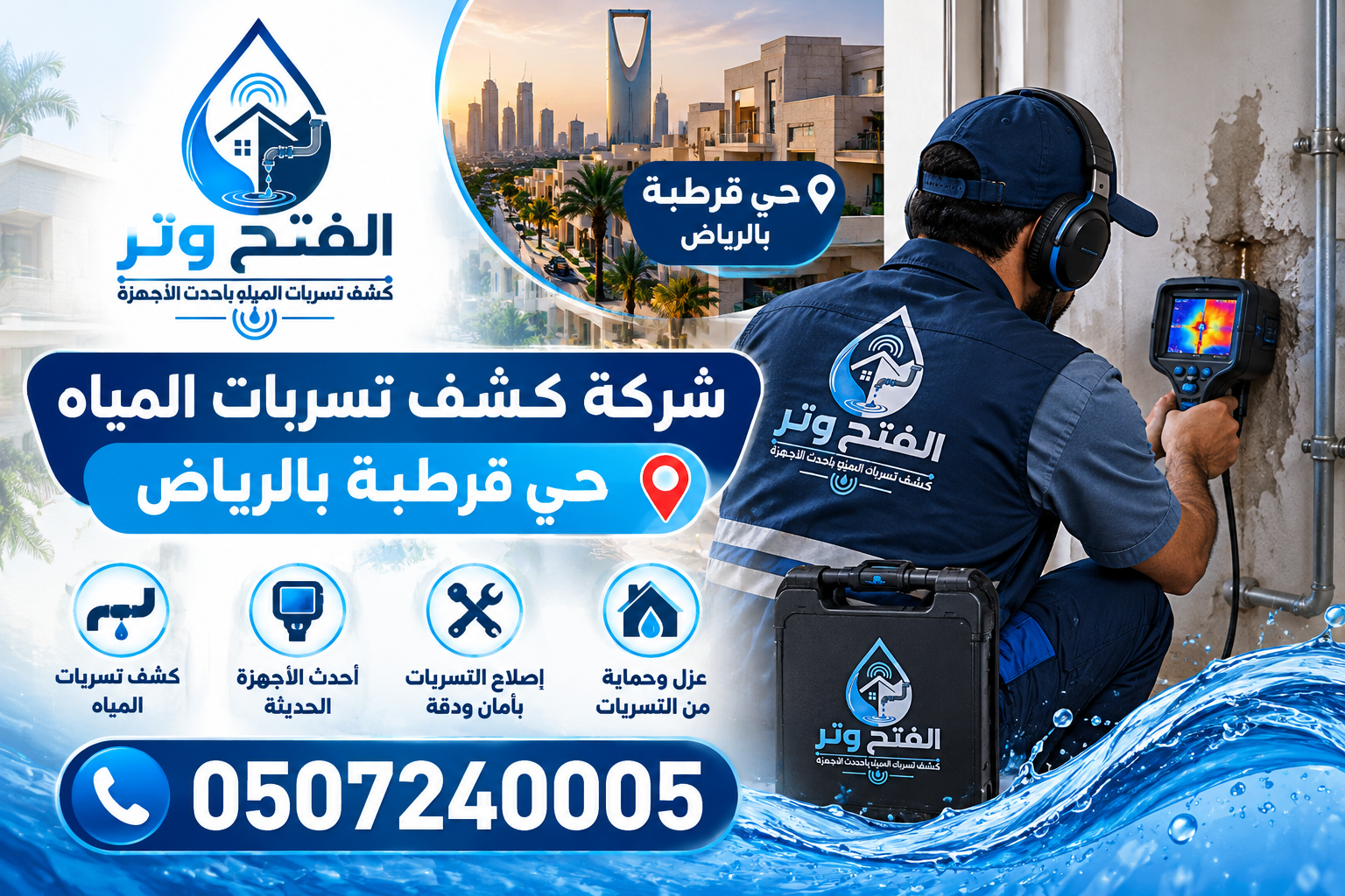 شركة كشف تسربات المياه حي قرطبة بالرياض