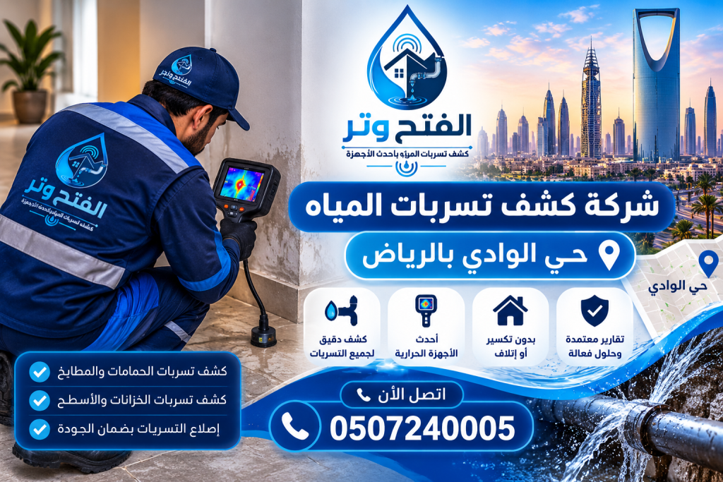 شركة كشف تسربات المياه حي الوادي بالرياض